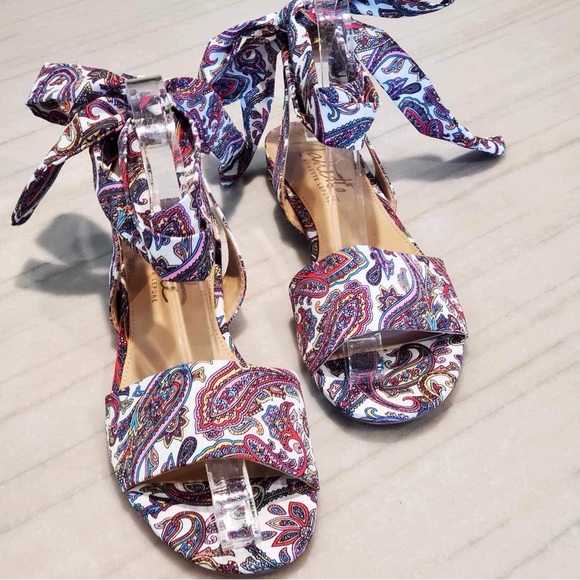 Nanette Lepore Shoes - Nanette Lepore Paisley Gabriella Ankle Wrap Sandals Size 6.5